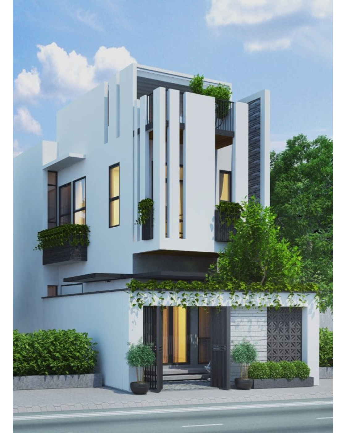 Mẫu nhà phố 2 tầng mặt tiền 5m