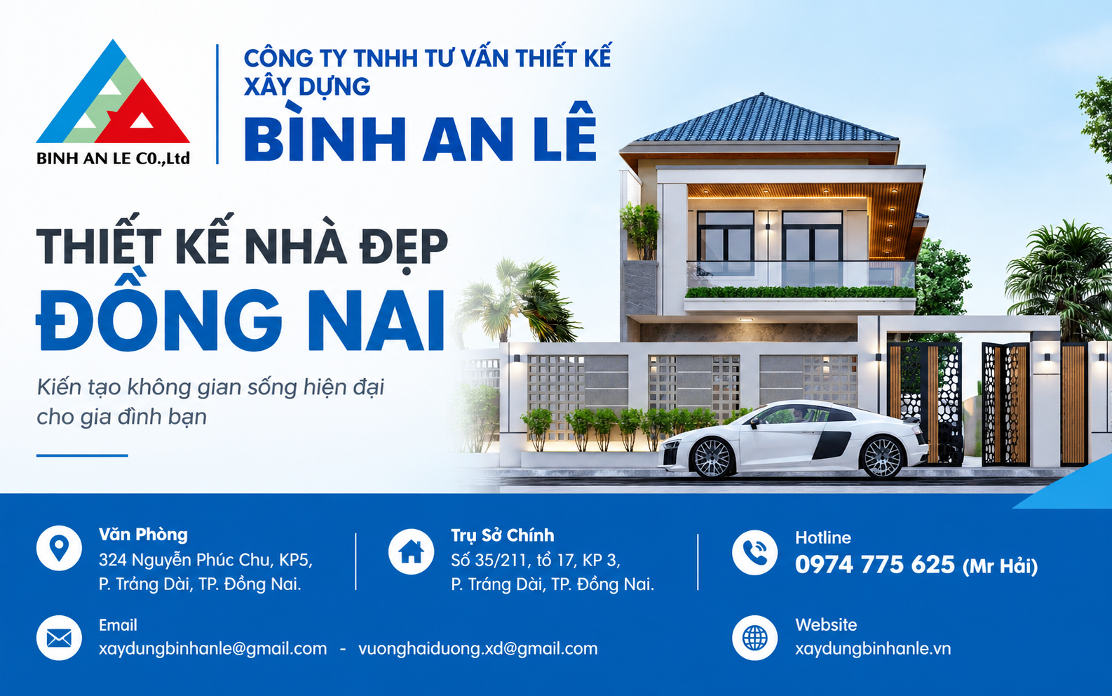 Thiết kế nhà phố hiện đại tại Đồng Nai
