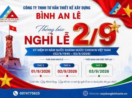 THÔNG BÁO NGHỈ LỄ QUỐC KHÁNH 2/9/2026