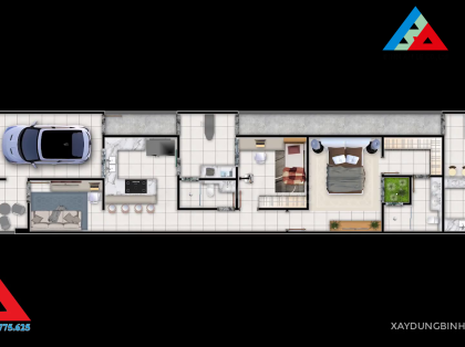 DỰ ÁN NHÀ Ở: 6x20m : CÓ GARA XE